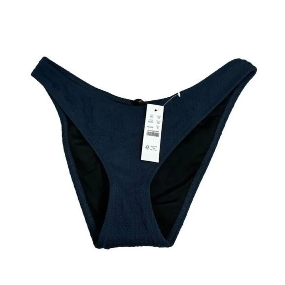 J.Crew Women's Bikini Swim Bottom‎ Size Medium New Blue Textured